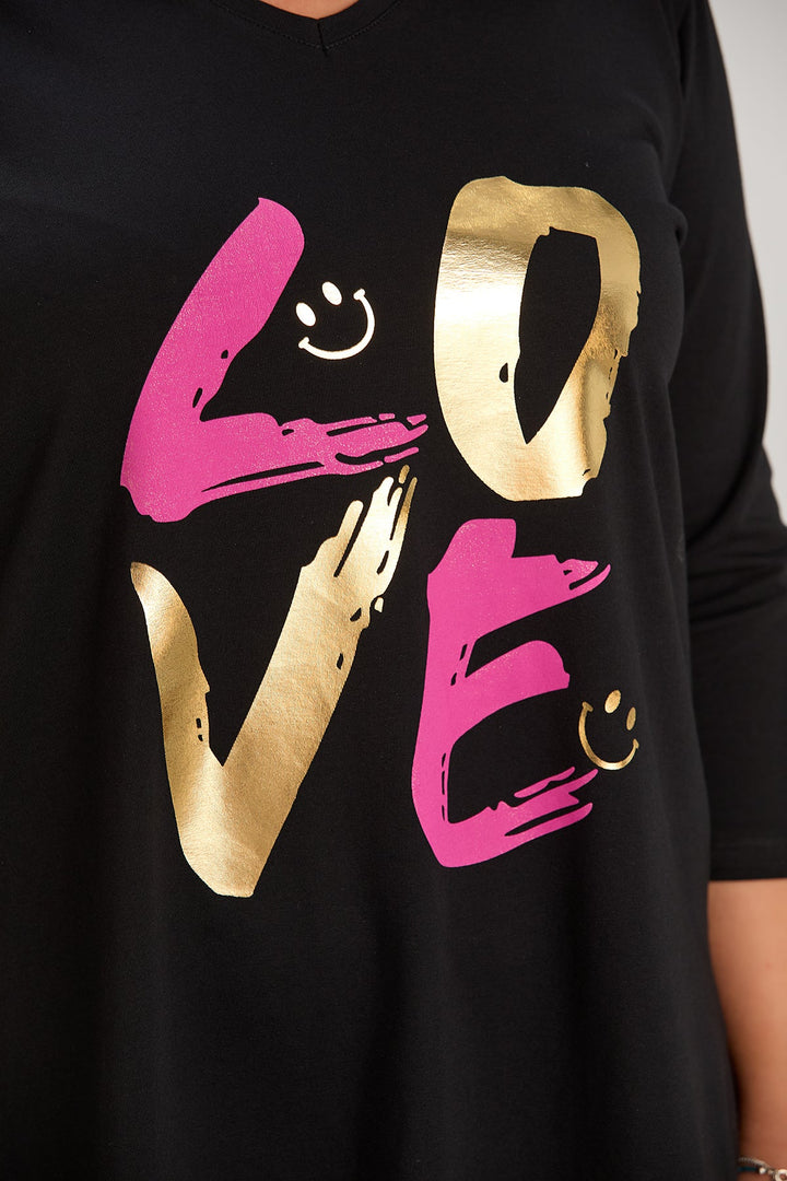 Impresivna pamučna tunika s printom LOVE