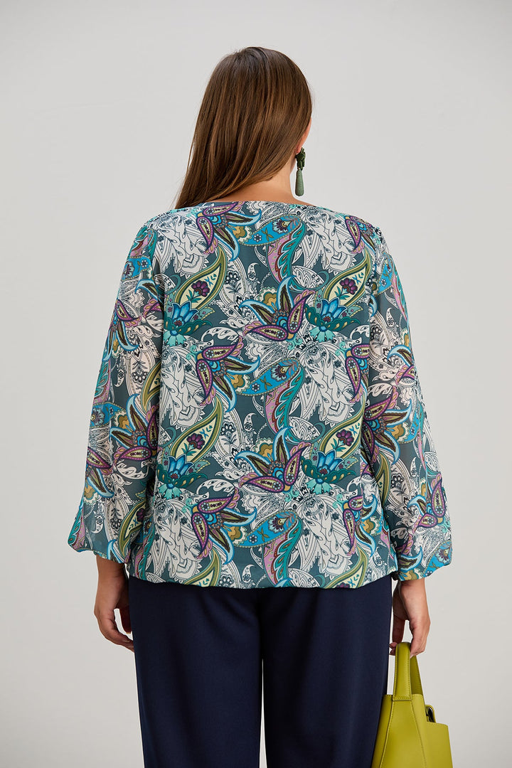 Bluza širokog kroja s jedinstvenim paisley printom