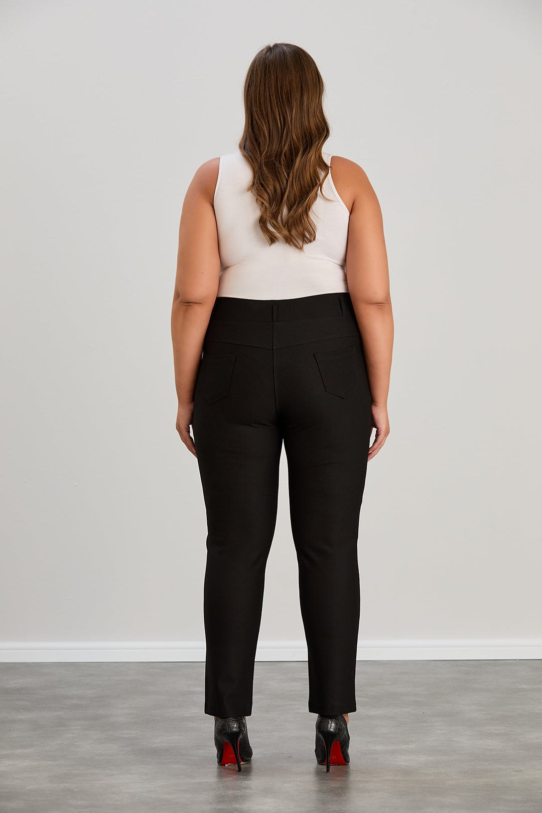 Zimske stezne hlače s trakama od kamenčića za punije žene