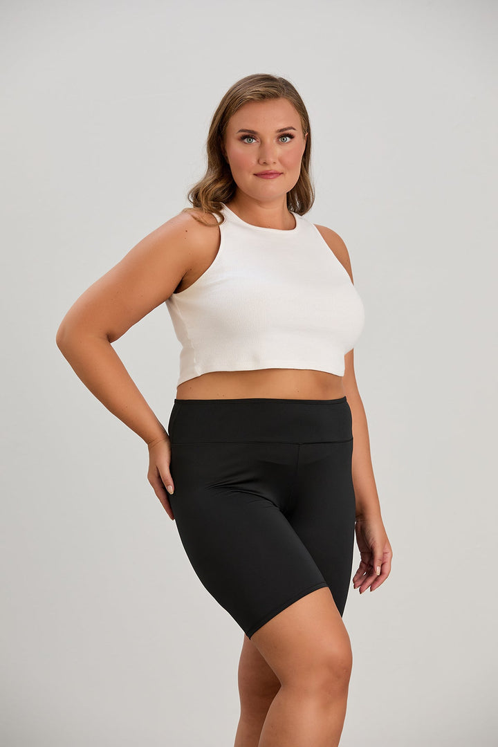Kratke tajice od mikrofibra protiv trenja bedara u crnoj boji
