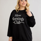 Pamučna bluzica s natpisom - Slow morning