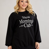 Pamučna bluzica s natpisom - Slow morning