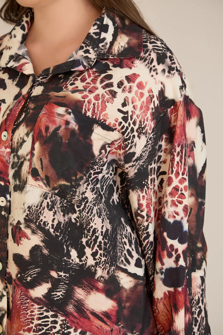 Elegantna košulja od fine viskoze u bordo boji