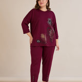 Proljetna bluza s printom – Bordo