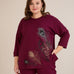 Proljetna bluza s printom – Bordo