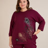 Proljetna bluza s printom – Bordo