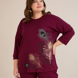 Proljetna bluza s printom – Bordo
