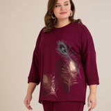 Proljetna bluza s printom – Bordo