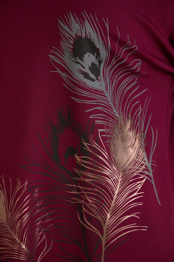 Proljetna bluza s printom – Bordo