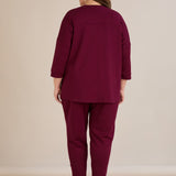 Proljetna bluza s printom – Bordo