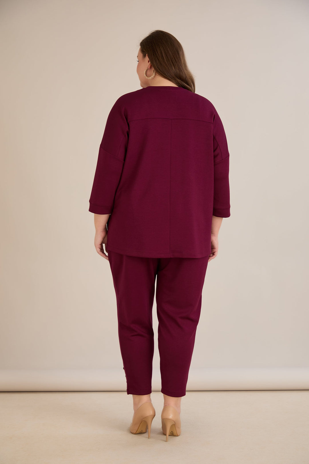 Proljetna bluza s printom – Bordo