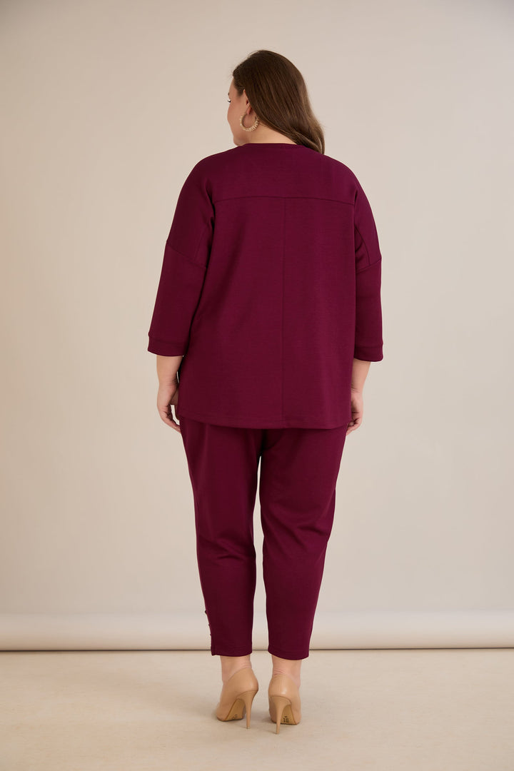 Proljetna bluza s printom – Bordo