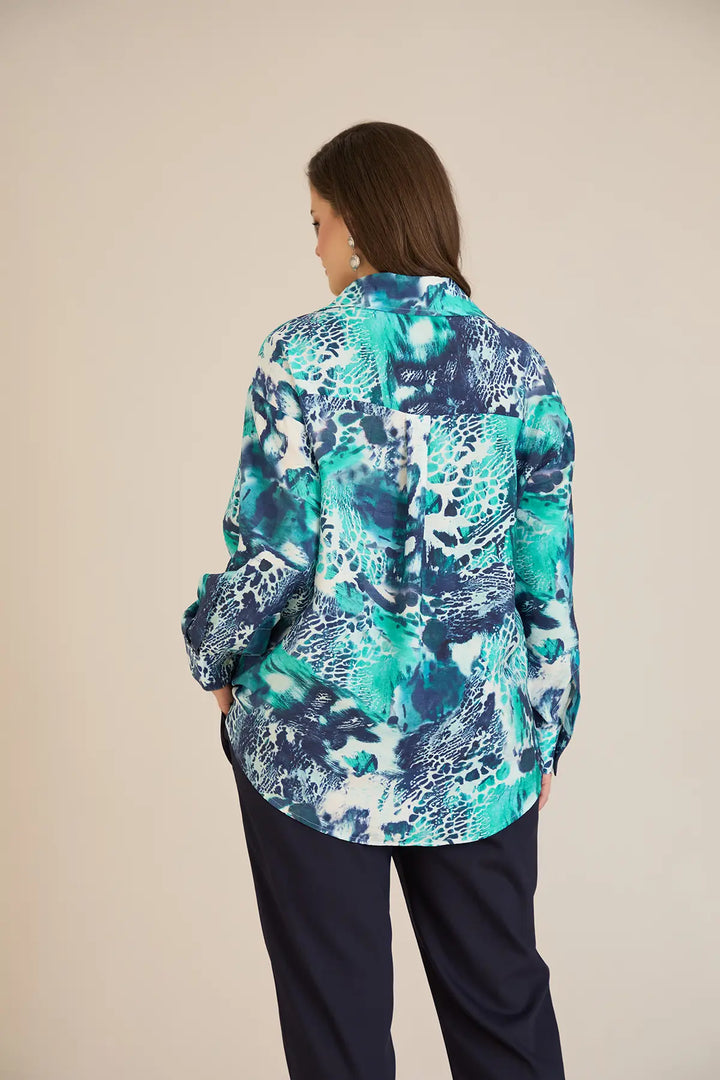 Elegantna košulja od fine viskoze u tirkiznoj boji