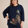 Proljetna bluza s printom – Tamno plava