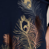 Proljetna bluza s printom – Tamno plava