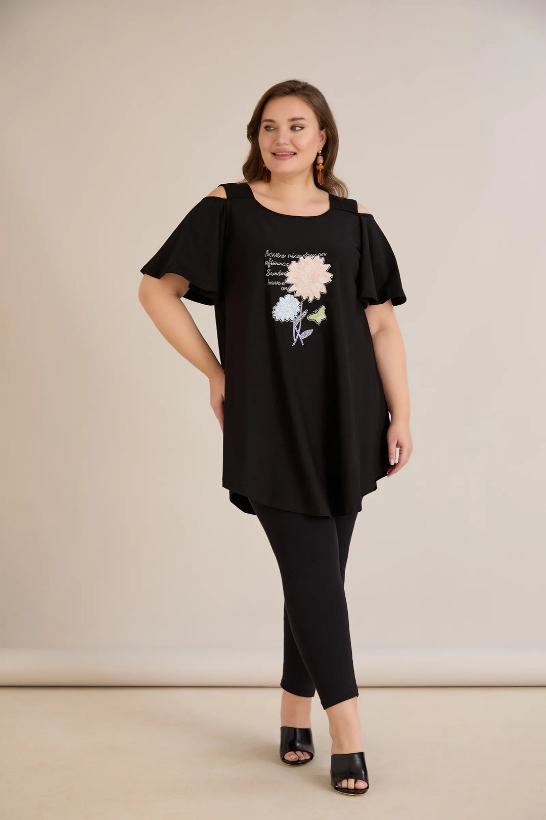 Ljetna pamučna tunika s printom sa cvjetnim printom