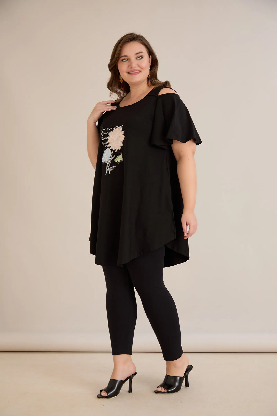 Ljetna pamučna tunika s printom sa cvjetnim printom