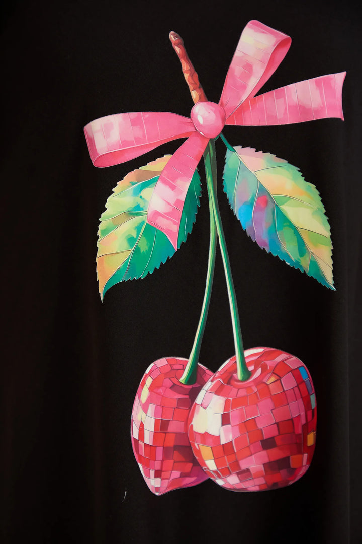 Ljetna pamučna tunika s printom sa cvjetnim printom - cherry