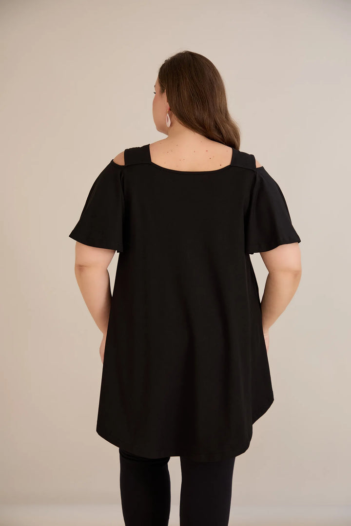 Ljetna pamučna tunika s printom sa cvjetnim printom - cherry