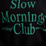 Pamučna bluza s natpisom - Slow morning - Zelena