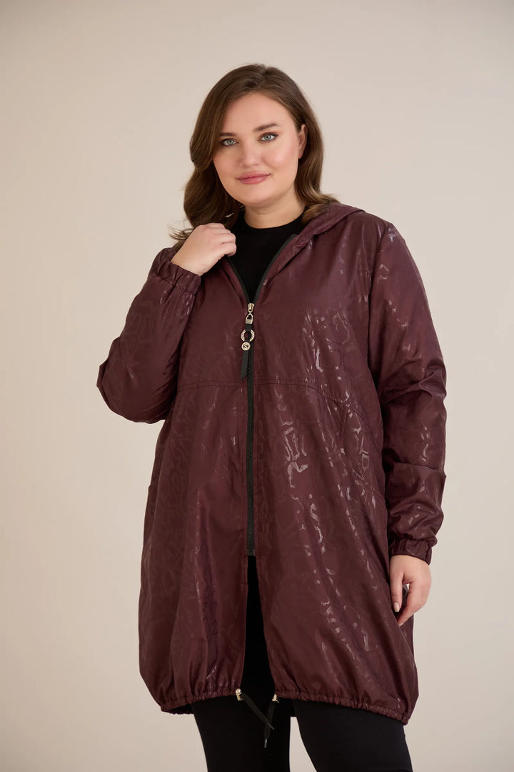 Proljetna parka s pamukom i elastičnom podstavom u bordo boji