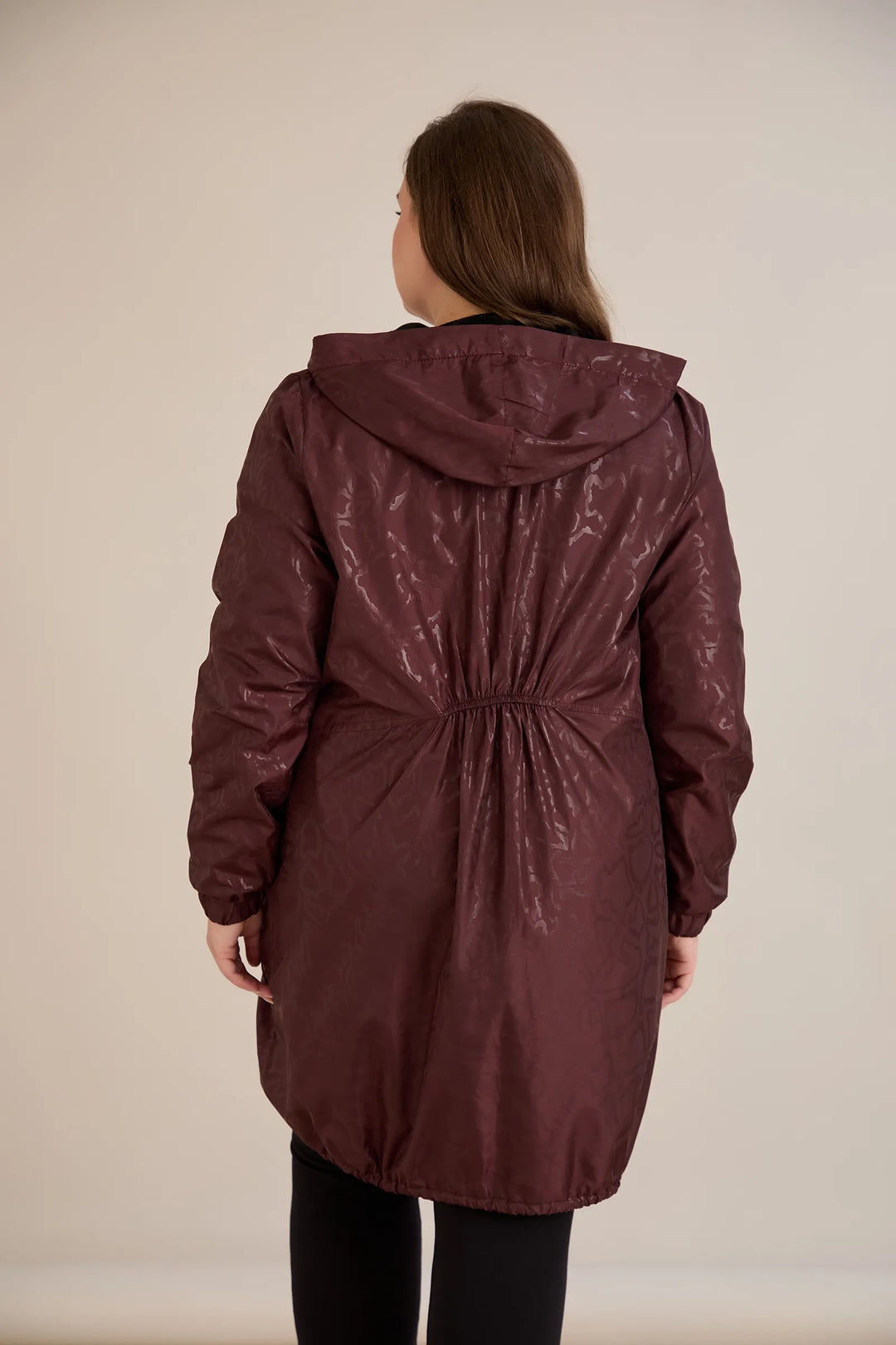 Proljetna parka s pamukom i elastičnom podstavom u bordo boji