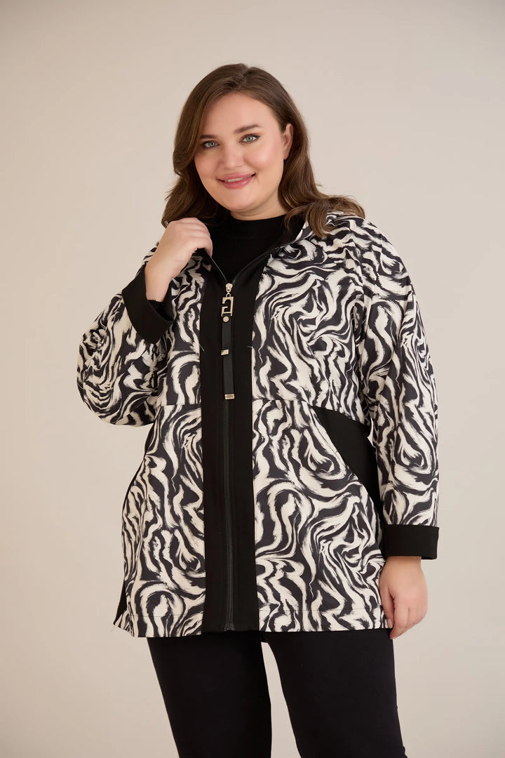 Plus size proljetna vjetrovka s pamučnom i rastezljivom podstavom