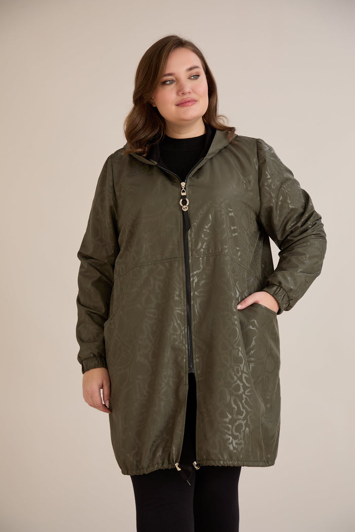 Proljetna parka s pamukom i elastičnom podstavom u kaki boji