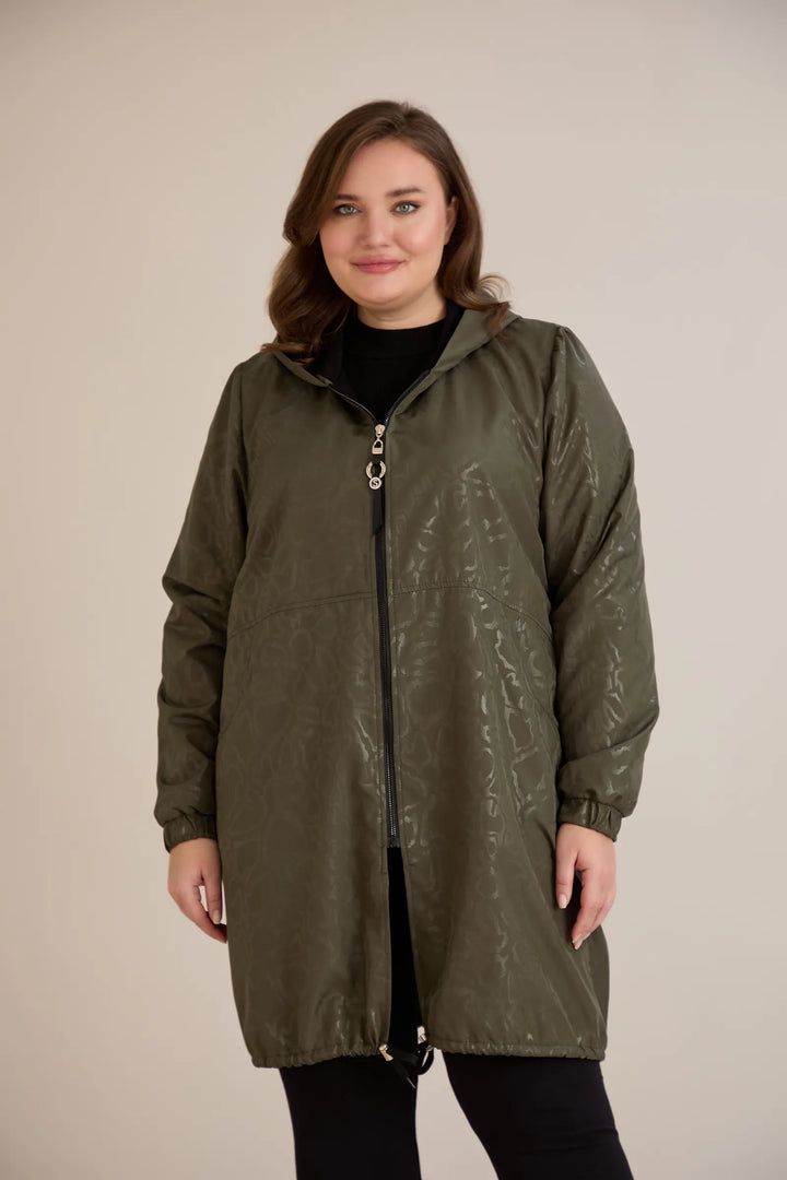 Proljetna parka s pamukom i elastičnom podstavom u kaki boji