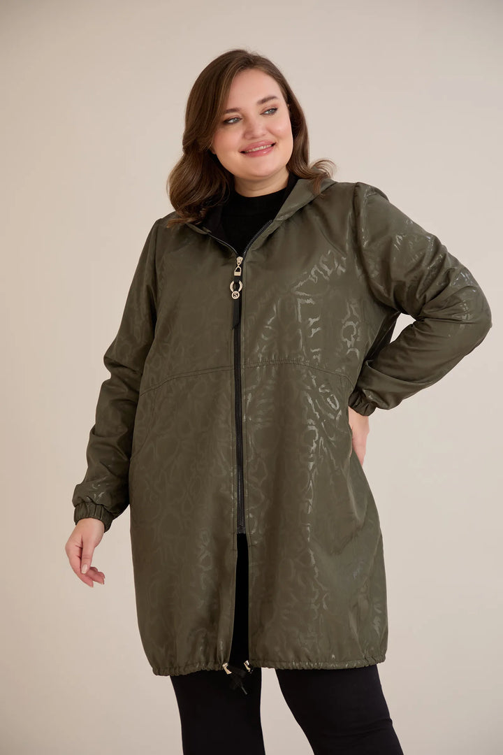 Proljetna parka s pamukom i elastičnom podstavom u kaki boji