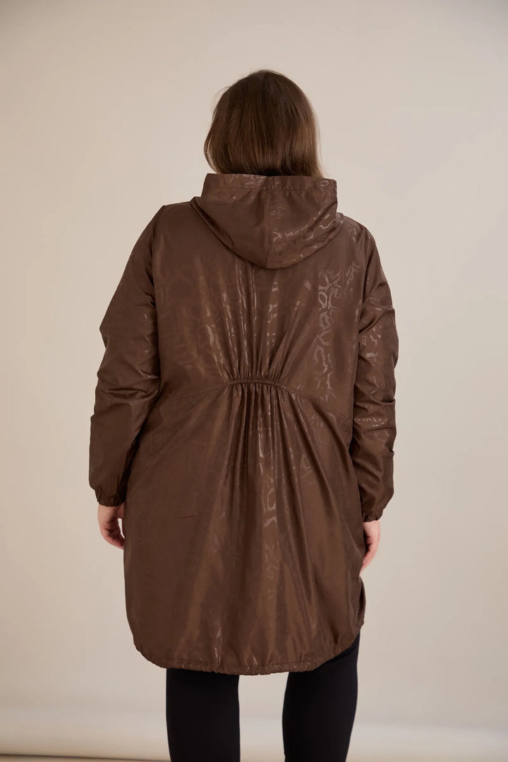 Proljetna parka s pamukom i elastičnom podstavom u boji čokolade