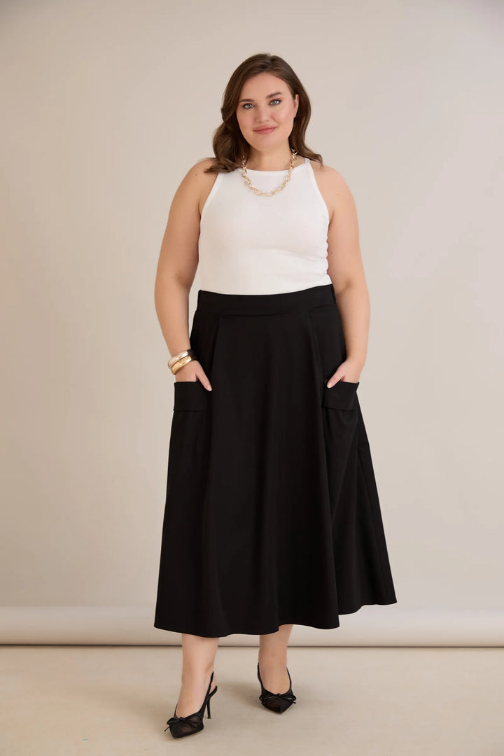 Sportsko-elegantna midi suknja s džepovima