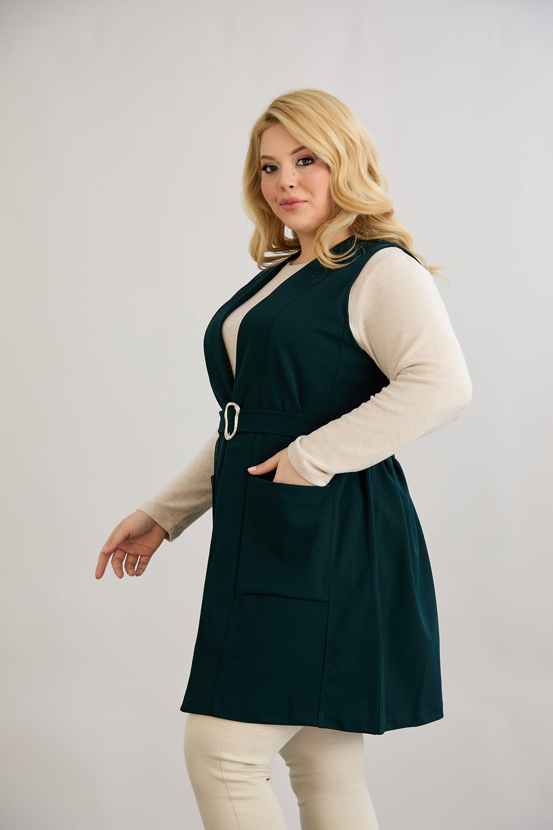 Prsluk s remenom - Zelena