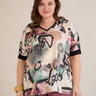 Satenska bluza s V-izrezom – bordo