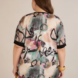 Satenska bluza s V-izrezom – bordo