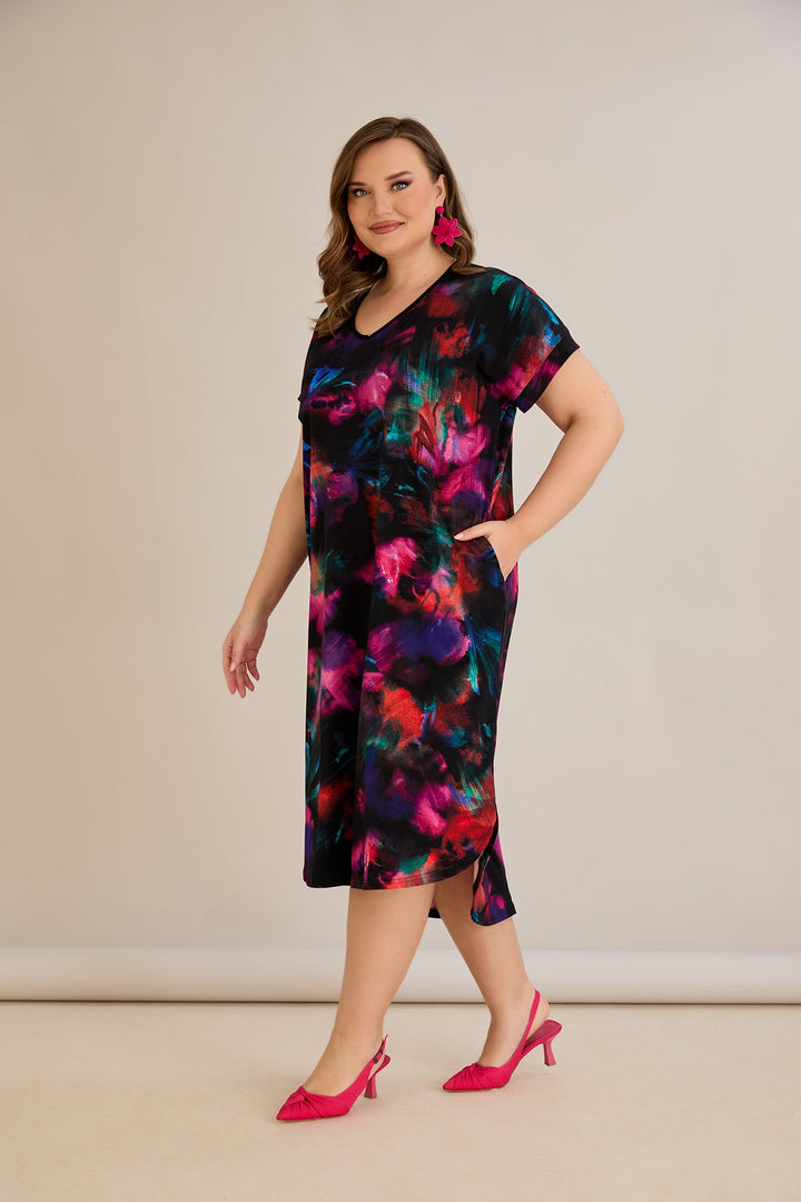 Haljina s vezanjem na leđima u šarenom uzorku