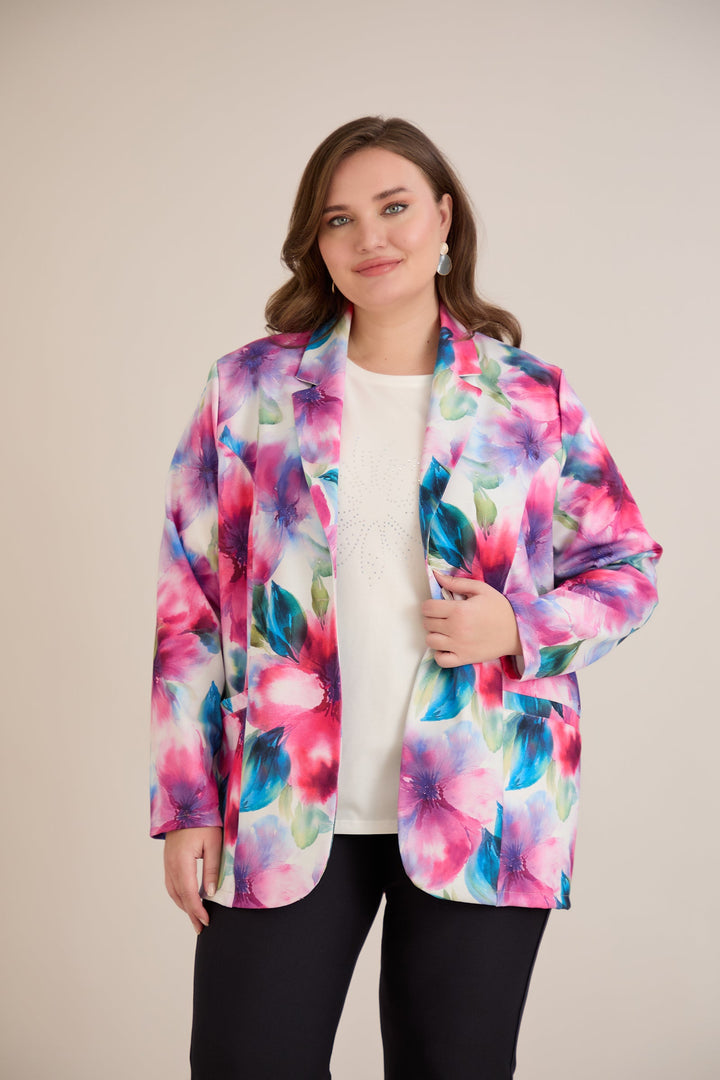 Sportsko-elegantni sako s reverom i kopčanjem – Cvjetni