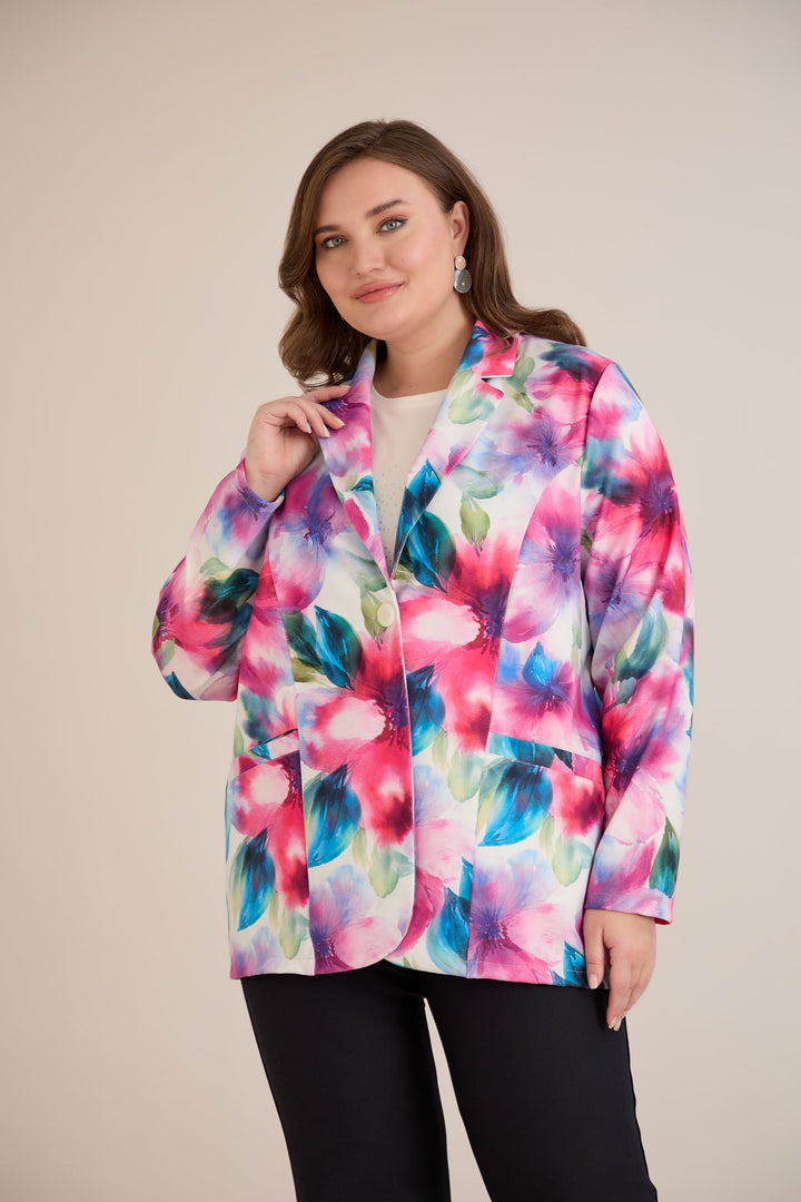 Sportsko-elegantni sako s reverom i kopčanjem – Cvjetni