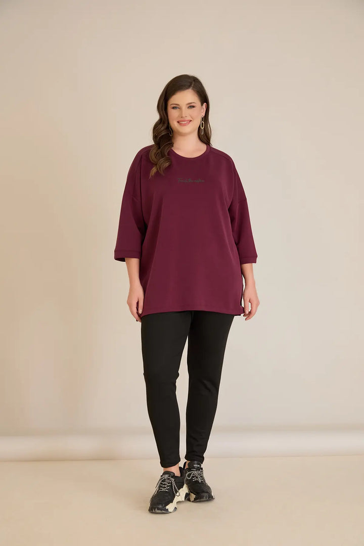 Ženska oversize bluza od modala s padajućim ramenima