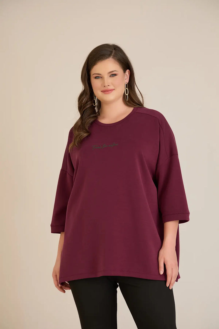 Ženska oversize bluza od modala s padajućim ramenima