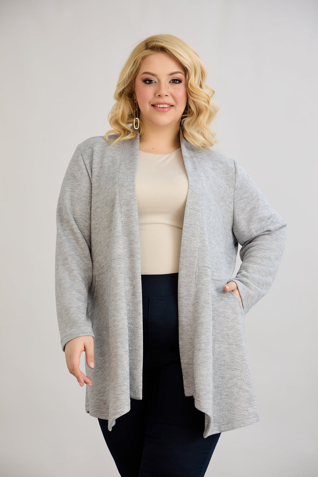 Žaket od viskoze u lame - siva