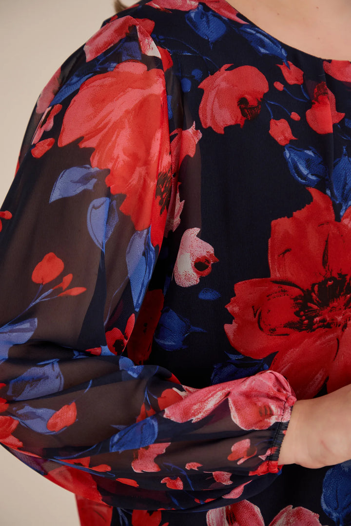 Bluza širokog kroja od šifona u cvjetnom printu