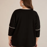 Plus size ležerna bluza s modernim tiskom