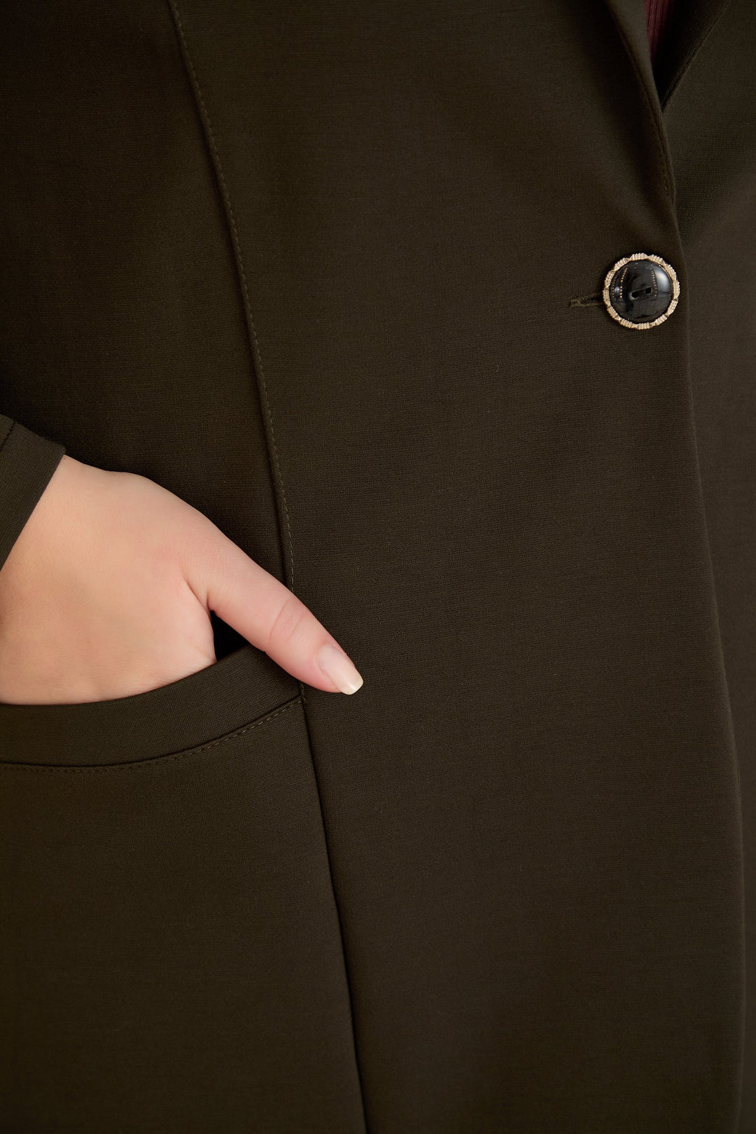 Sportsko-elegantni sako s reverom i kopčanjem – Tamno zeleni