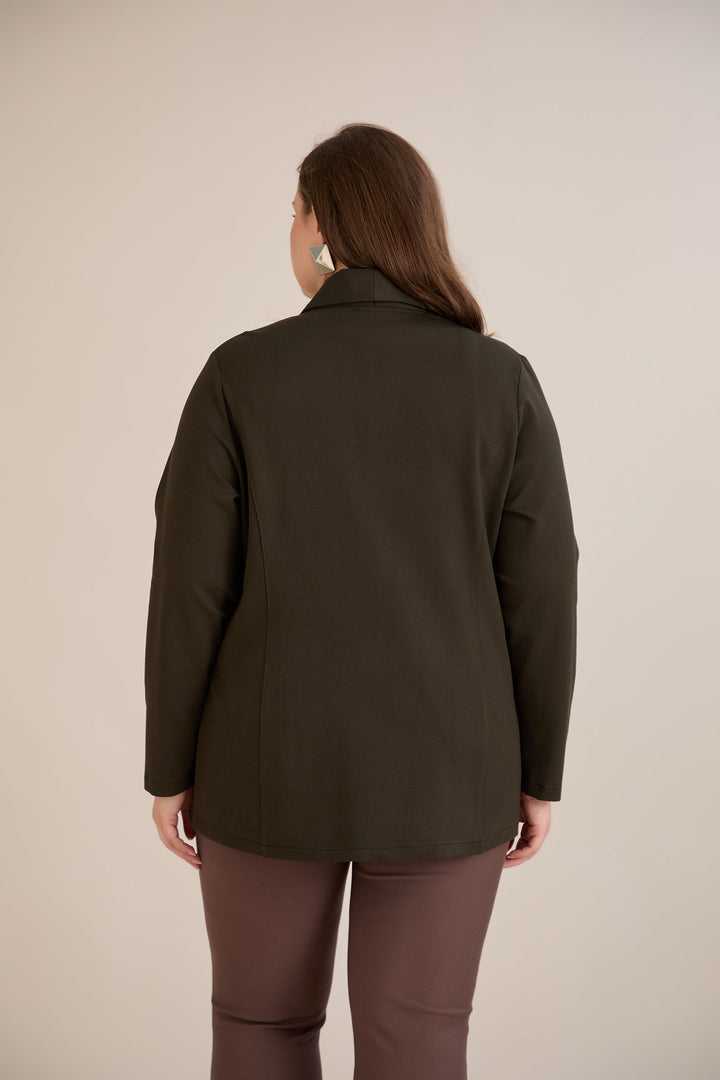Sportsko-elegantni sako s reverom i kopčanjem – Tamno zeleni