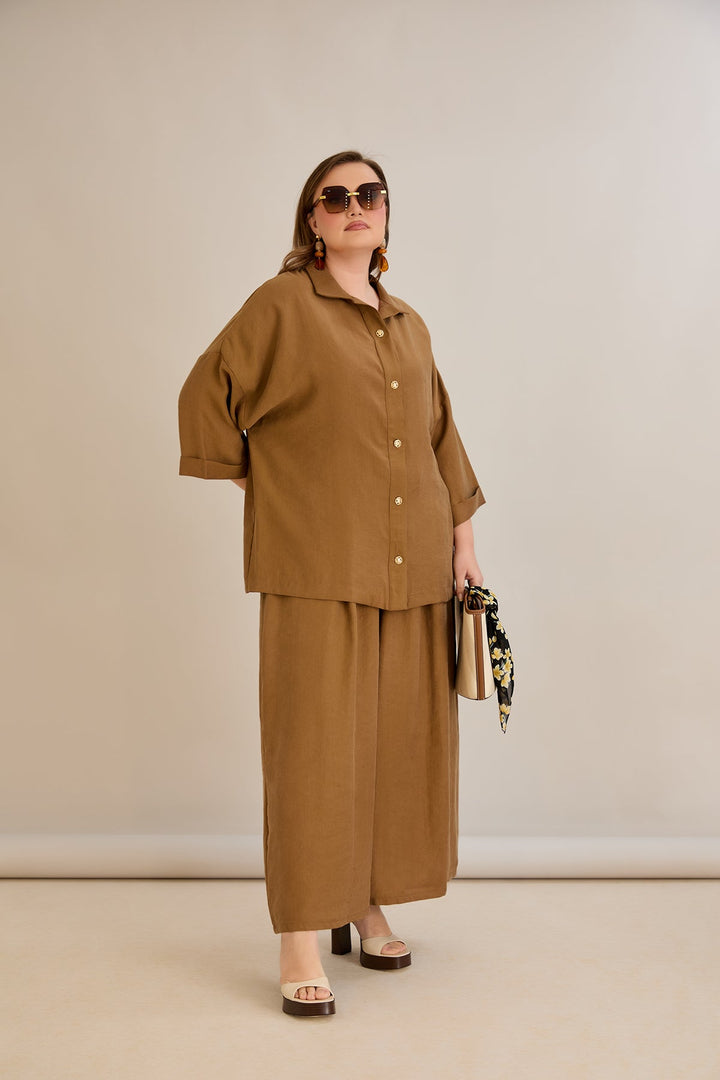 Premium Tencel set od 2 dijela: hlače suknja + košulja - 10593