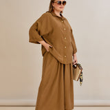 Premium Tencel set od 2 dijela: hlače suknja + košulja - 10593