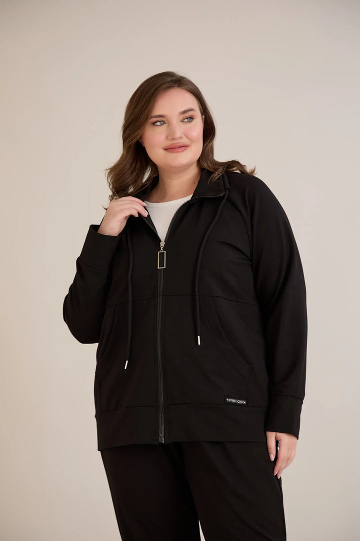 Gornji dio s patentnim zatvaračem i džepovima – crni