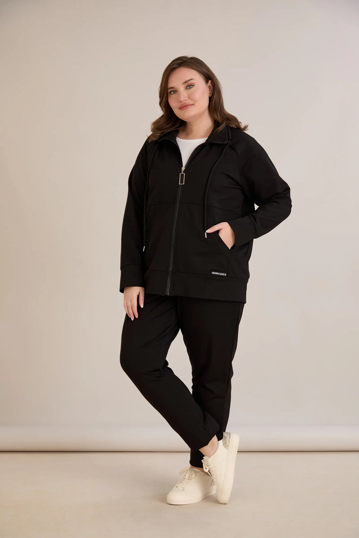 Gornji dio s patentnim zatvaračem i džepovima – crni