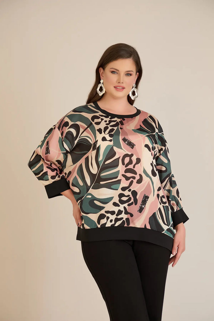 Jesenska elegantna bluza u višebojnim tonovima